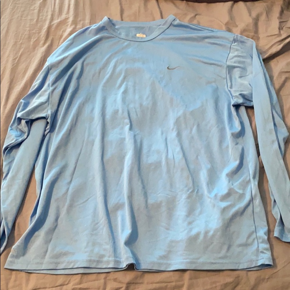 Light blue nike dri fit long sleeve